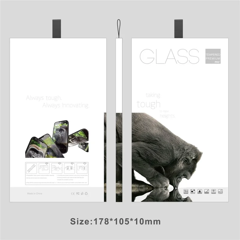 100Pcs Tempered Glass Screen Protector Packaging Box with Hook Display Box