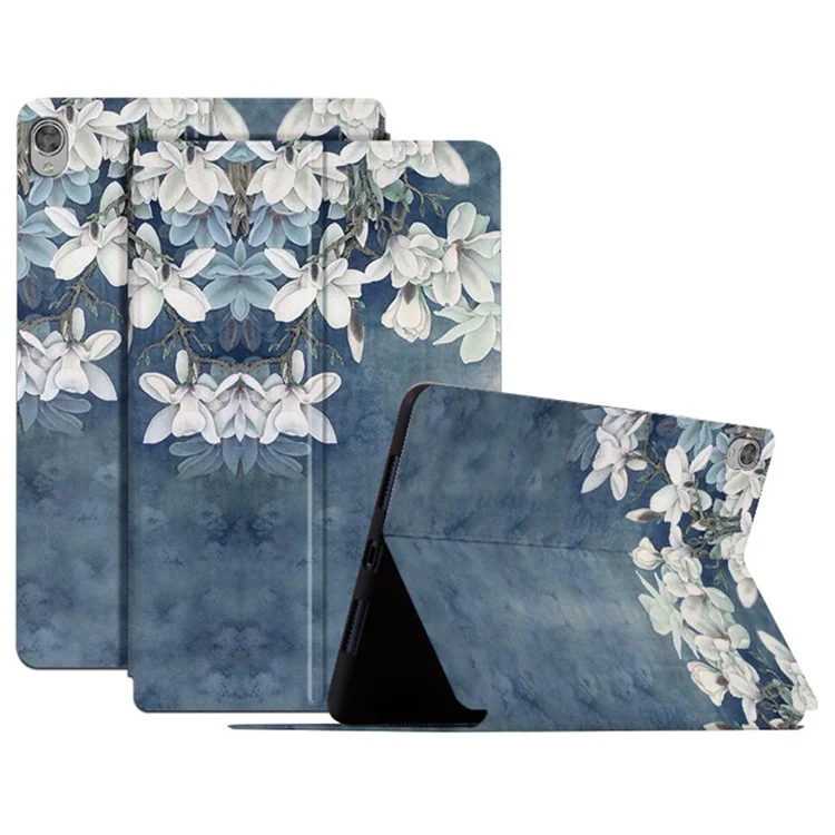 Per Lenovo Tab M10 TB-X605F / X505 da 10,1 pollici Custodia per tablet con motivo floreale ben protetta Custodia in pelle + TPU Anti-drop Folio Flip Cover con supporto - Rose cinese