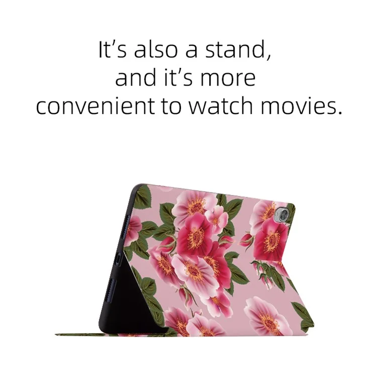 Per Lenovo Tab M10 TB-X605F / X505 da 10,1 pollici Custodia per tablet con motivo floreale ben protetta Custodia in pelle + TPU Anti-drop Folio Flip Cover con supporto - Rose cinese