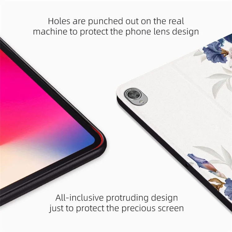 Per Lenovo Tab M10 TB-X605F / X505 da 10,1 pollici Custodia per tablet con motivo floreale ben protetta Custodia in pelle + TPU Anti-drop Folio Flip Cover con supporto - Rose cinese