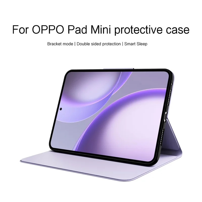 For Oppo Pad Mini Case TPU PU Leather Book Style Flip Tablet Cover with Smart Wake / Sleep Stand - Purple