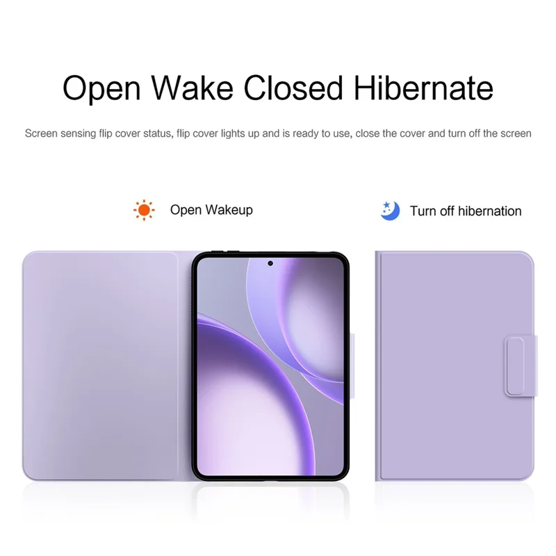 For Oppo Pad Mini Case TPU PU Leather Book Style Flip Tablet Cover with Smart Wake / Sleep Stand - Purple