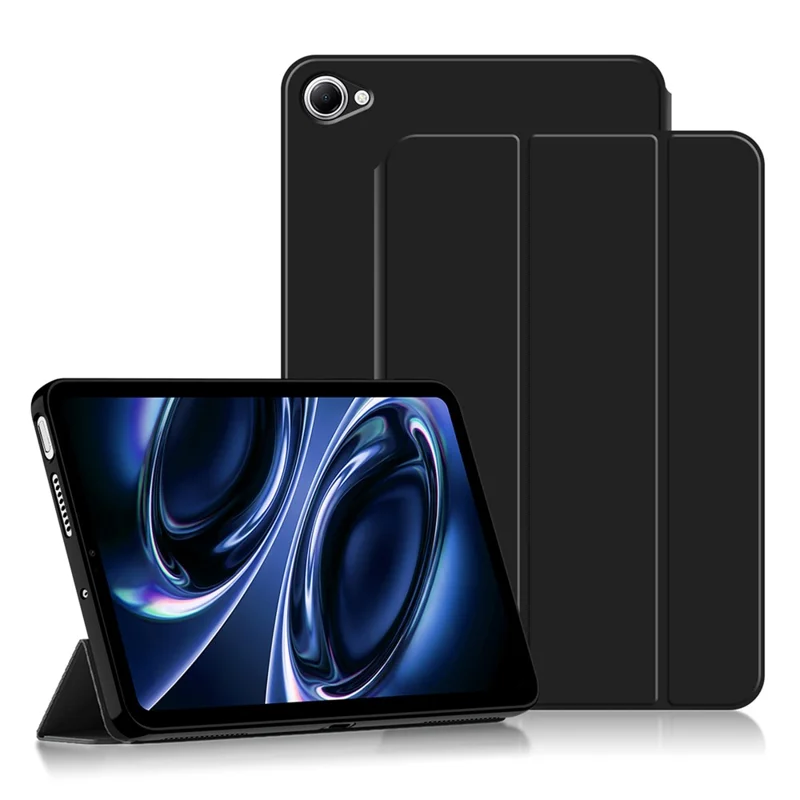 Funda para Xiaomi Redmi K Pad 2, carcasa de cuero PU y TPU trasera con soporte de tres pliegues - Negro