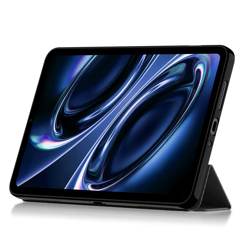 Funda para Xiaomi Redmi K Pad 2, carcasa de cuero PU y TPU trasera con soporte de tres pliegues - Negro