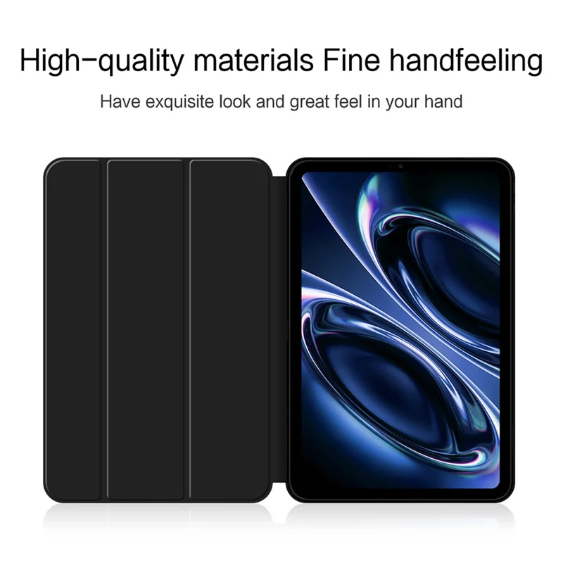 Funda para Xiaomi Redmi K Pad 2, carcasa de cuero PU y TPU trasera con soporte de tres pliegues - Negro