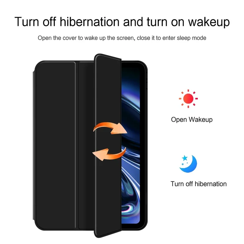 Funda para Xiaomi Redmi K Pad 2, carcasa de cuero PU y TPU trasera con soporte de tres pliegues - Negro