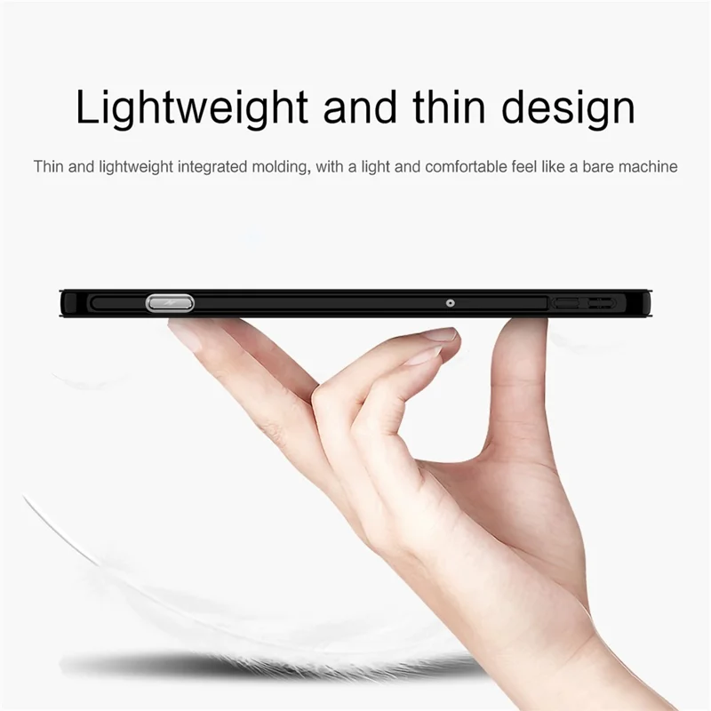 Funda para Xiaomi Redmi K Pad 2, carcasa de cuero PU y TPU trasera con soporte de tres pliegues - Negro