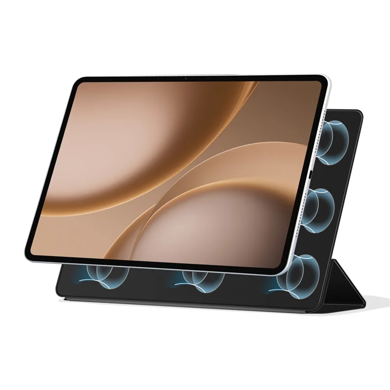 For Oppo Pad 5 Pro Y-type Stand Cover Anti-scratch Magnetic PU Leather Tablet Case - Black