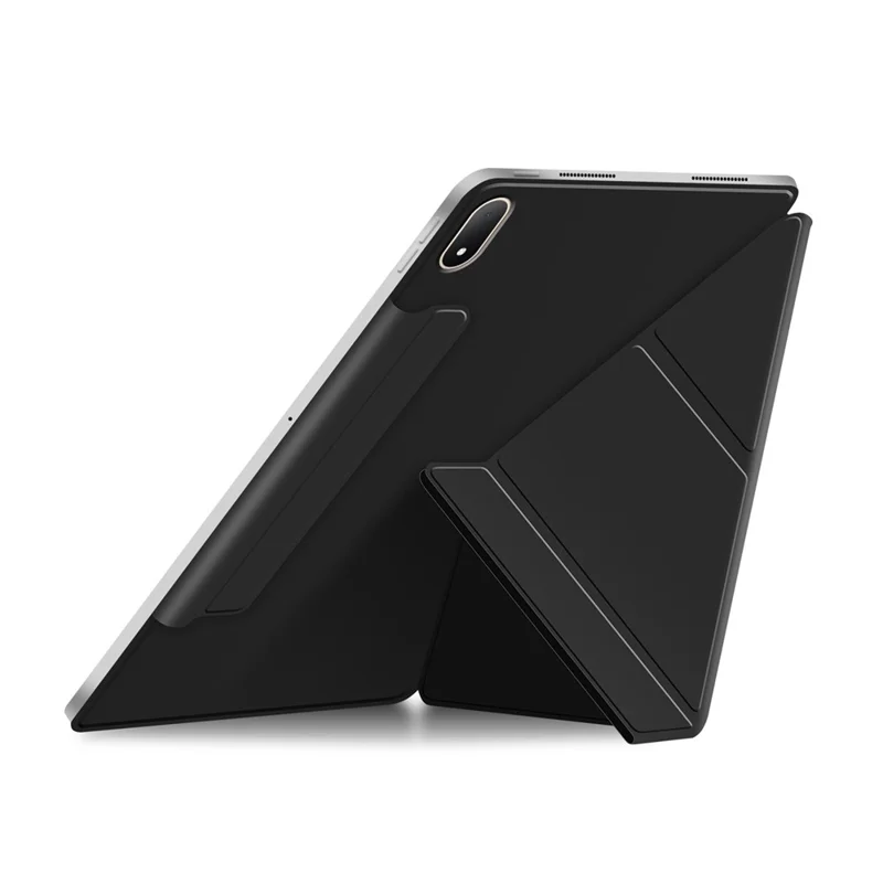 For Oppo Pad 5 Pro Y-type Stand Cover Anti-scratch Magnetic PU Leather Tablet Case - Black