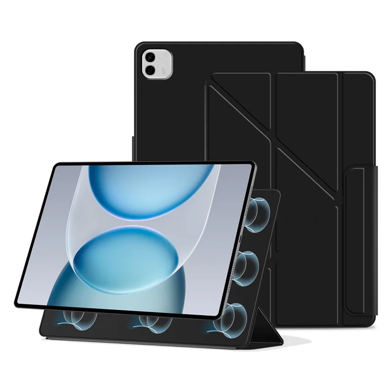 Étui de type Y pour Honor MagicPad 3 Pro 12,3, étui de protection magnétique en cuir PU anti-rayures avec support - Noir