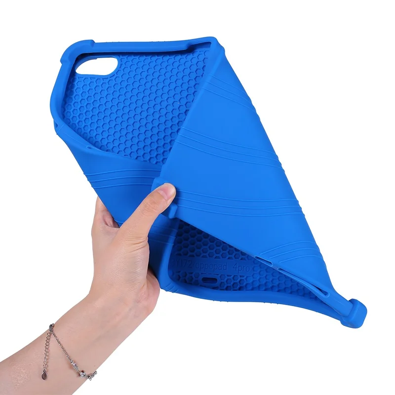 For Oppo Pad 5 Pro Tablet Case Adjustable Kickstand Silicone Tablet Protective Cover - Dark Blue