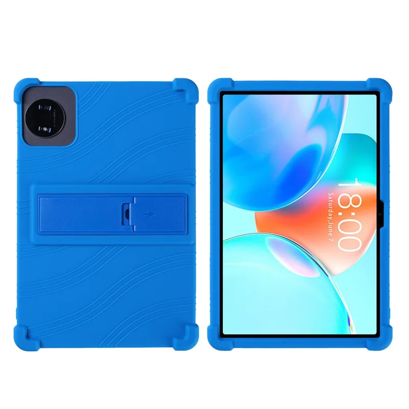 For Teclast P50T Tablet Case Adjustable Kickstand Silicone Tablet Protective Cover - Dark Blue