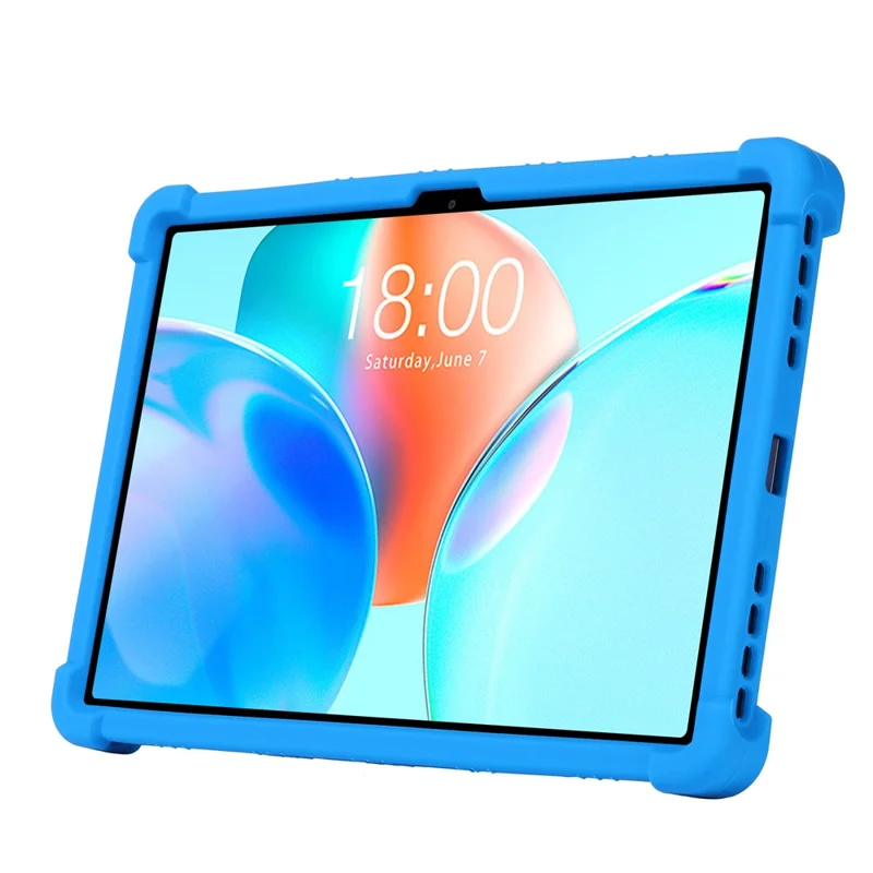 For Teclast P50T Tablet Case Adjustable Kickstand Silicone Tablet Protective Cover - Dark Blue