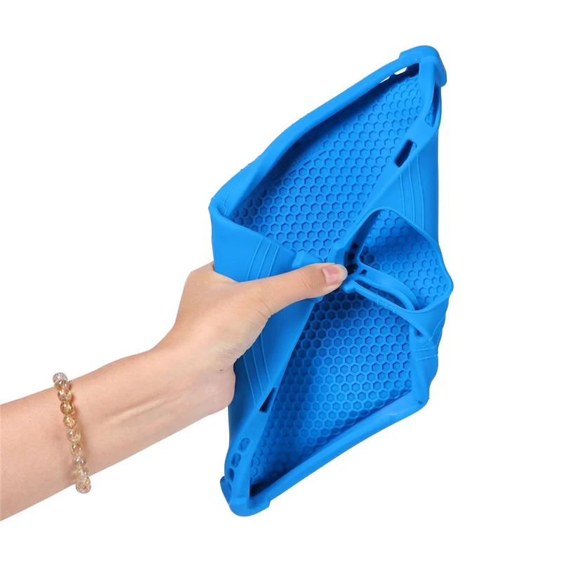 For Teclast P50T Tablet Case Adjustable Kickstand Silicone Tablet Protective Cover - Dark Blue