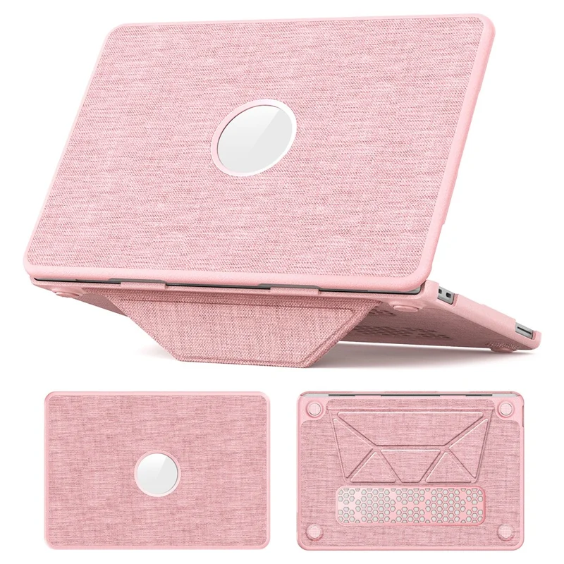Capa de Laptop com Suporte para MacBook Neo 13 polegadas (2026) com Vista do Logotipo - Rosa
