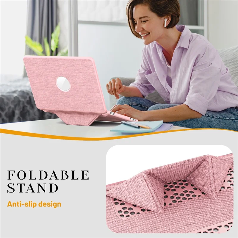 Capa de Laptop com Suporte para MacBook Neo 13 polegadas (2026) com Vista do Logotipo - Rosa