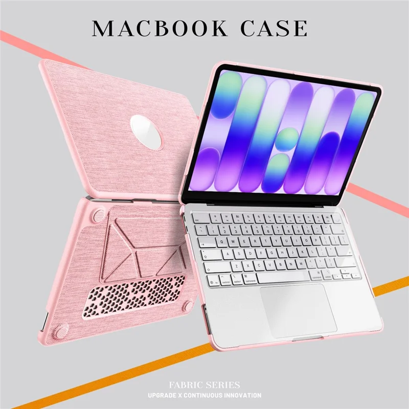 Capa de Laptop com Suporte para MacBook Neo 13 polegadas (2026) com Vista do Logotipo - Rosa