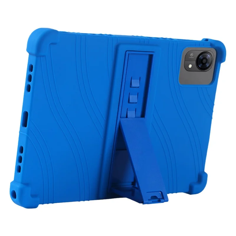 For Doogee Tab G5 Tablet Case Adjustable Kickstand Silicone Tablet Protective Cover - Dark Blue