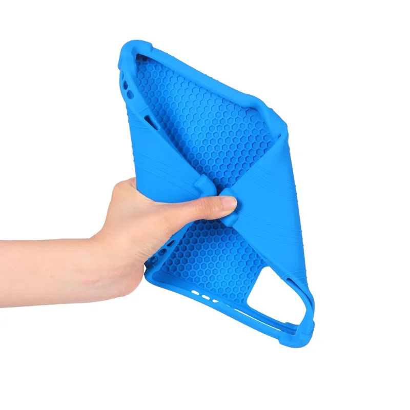 For Doogee Tab G5 Tablet Case Adjustable Kickstand Silicone Tablet Protective Cover - Dark Blue