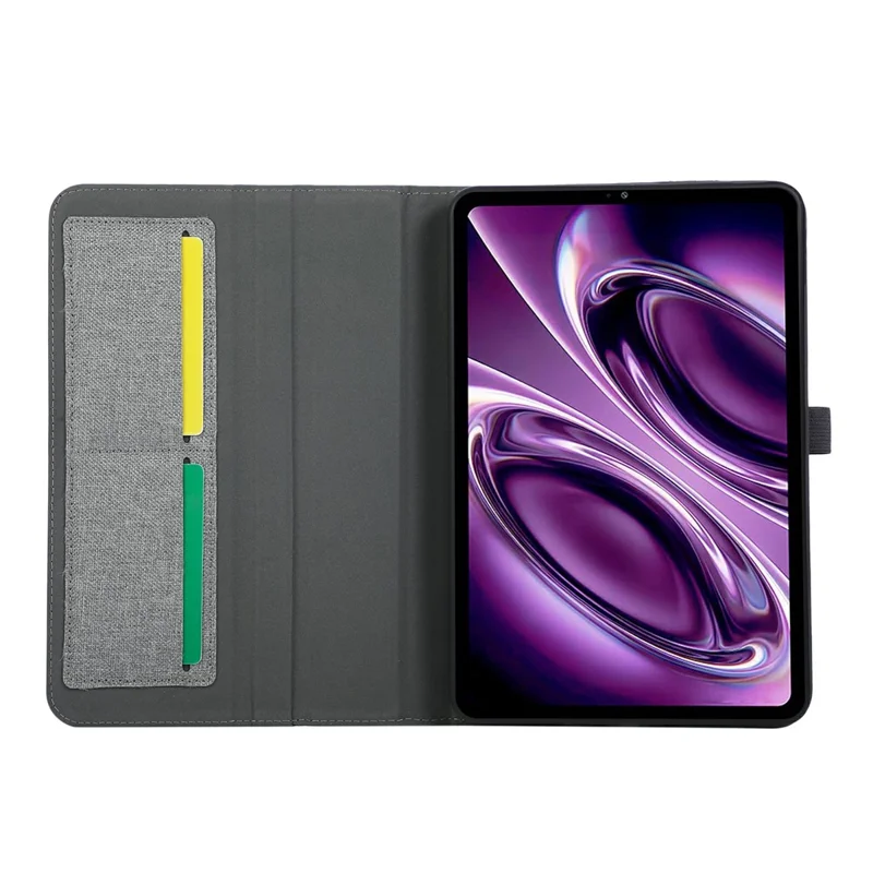 Tabletcover met standaard en kaarthouder voor Xiaomi Redmi Pad 2 9.7 / Pad 2 SE, stoffenstructuur lederen tabletcover - Grijs