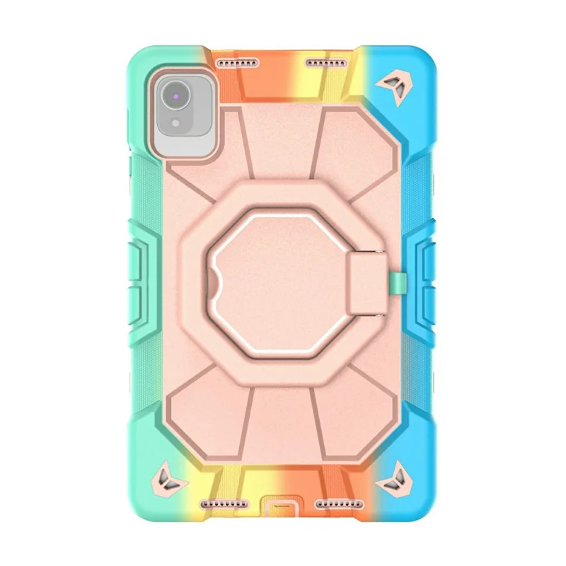 Case For Honor Pad X8 Pro  /  X9 Pro  /  10 Pro  /  X9a with Hand Grip Kickstand PC + Silicone Tablet Cover - Rainbow+Pink