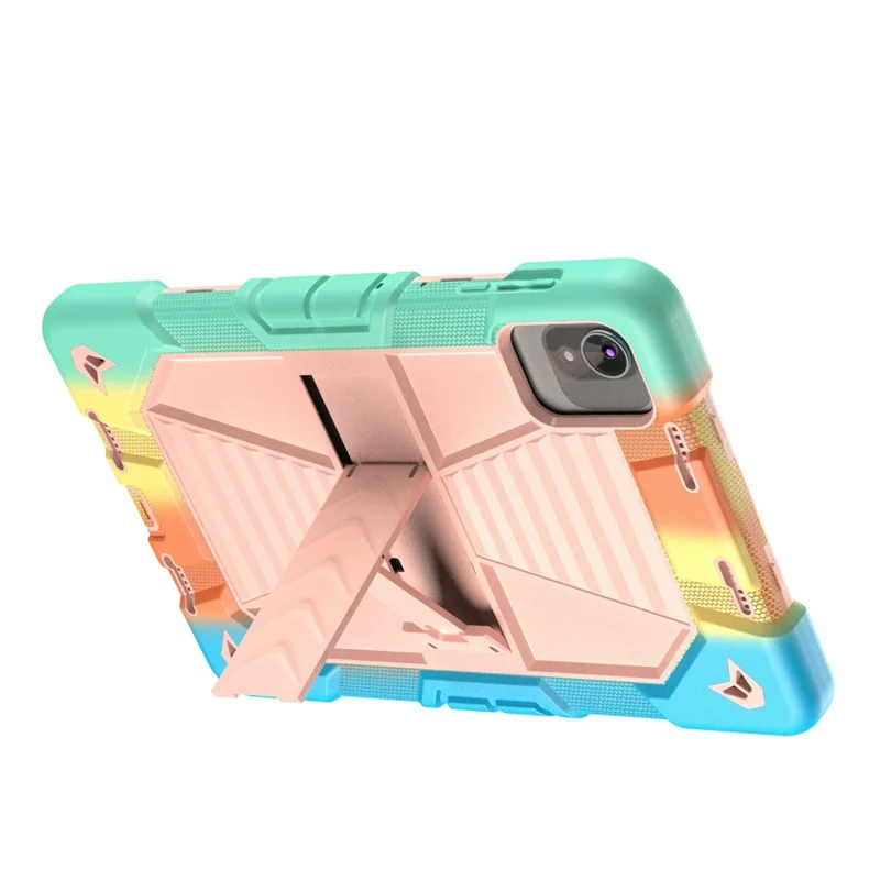 Tablet Case For Honor Pad X8 Pro  /  9 Pro  /  X9a  /  10 Pro with Kickstand PC + Silicone Shockproof Protective Cover - Rainbow+Pink