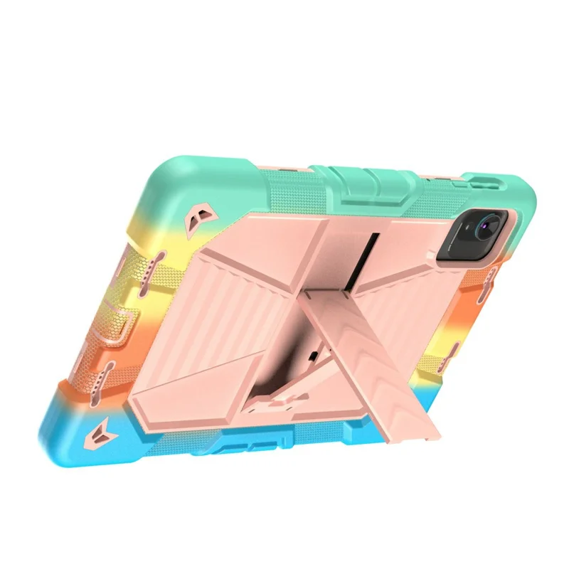 Tablet Case For Honor Pad X8 Pro  /  9 Pro  /  X9a  /  10 Pro with Kickstand PC + Silicone Shockproof Protective Cover - Rainbow+Pink