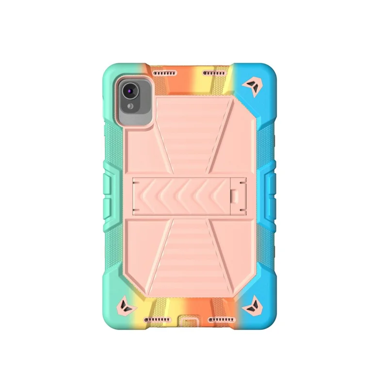 Tablet Case For Honor Pad X8 Pro  /  9 Pro  /  X9a  /  10 Pro with Kickstand PC + Silicone Shockproof Protective Cover - Rainbow+Pink