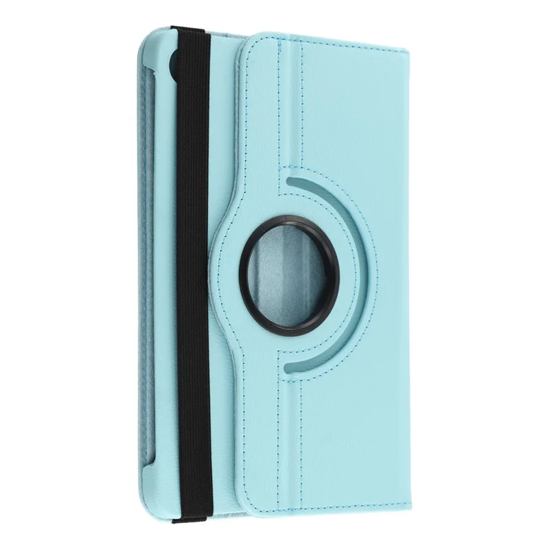 Für Xiaomi Redmi Pad 2 9,7 Zoll Hülle Drehbarer Ständer aus PU-Leder + PC-Tablet-Hülle mit Gummiband – Babyblau