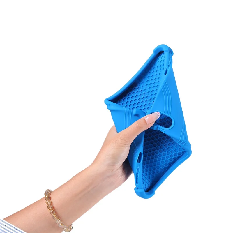 Capa para Oppo Pad Mini com Suporte Ajustável em Silicone Capa Protetora para Tablet - Azul Escuro