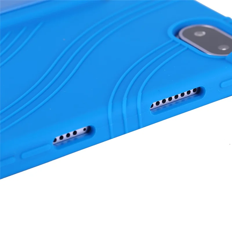 Capa para Oppo Pad Mini com Suporte Ajustável em Silicone Capa Protetora para Tablet - Azul Escuro