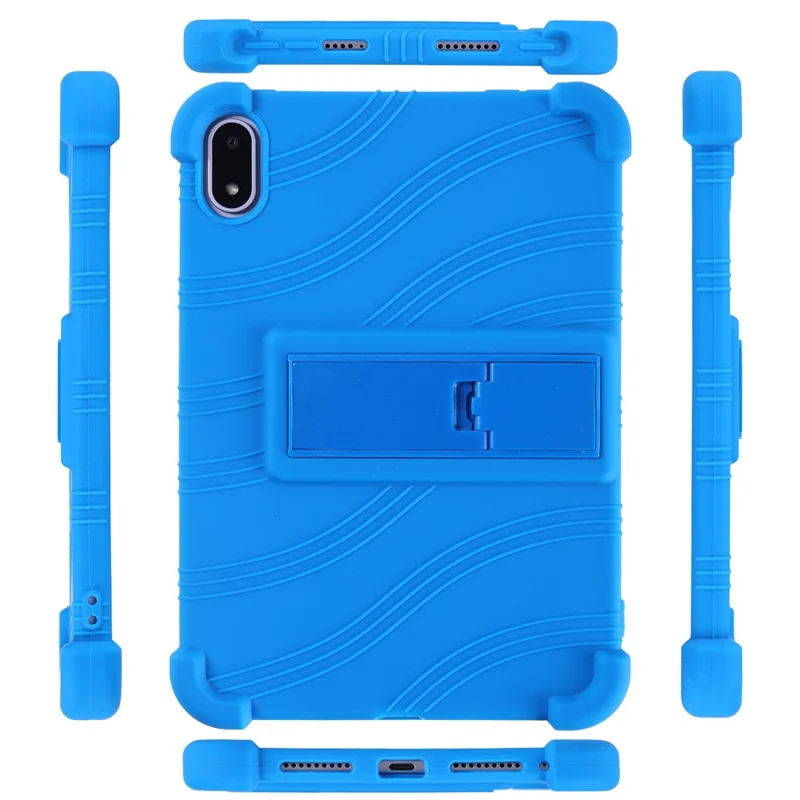 Capa para Oppo Pad Mini com Suporte Ajustável em Silicone Capa Protetora para Tablet - Azul Escuro