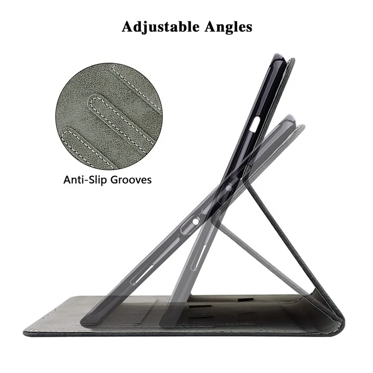Para Samsung Galaxy Tab A7 Lite de 8.7 Pulgadas, Estuche a Prueba de Choque Lindo Impronta de Patrón de Tigre TPU+PU Cubierta de Cubierta de Cuero Con Soporte / Ranura Para Tarjetas - Negro