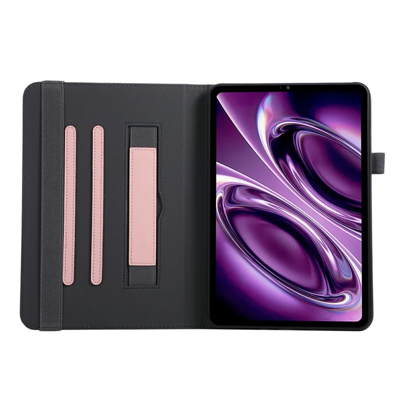 Чехол для планшета Xiaomi Redmi Pad 2 9,7 дюйма / Pad 2 SE, складной, с подставкой, из искусственной кожи, с напульсным ремешком — розовый