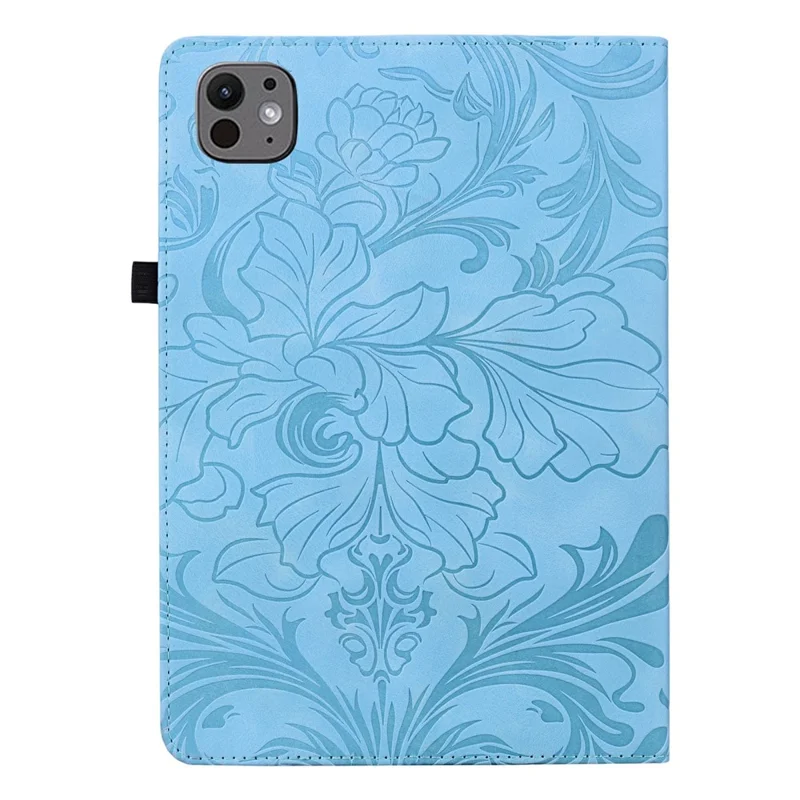 Für iPad Pro 11 (2025) / (2024) Tasche Blumenmuster Folio PU-Leder-Tablet-Hülle mit Kartenfächern - Hellblau