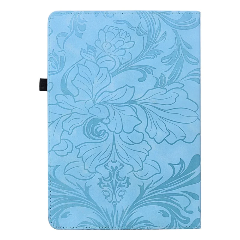 For iPad mini (2024) / (2021) Case Floral Pattern Folio PU Leather Tablet Cover with Card Slots - Baby Blue