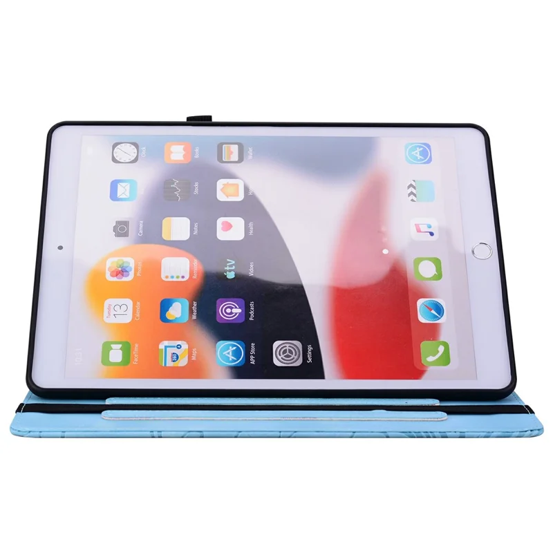 For iPad mini (2024) / (2021) Case Floral Pattern Folio PU Leather Tablet Cover with Card Slots - Baby Blue