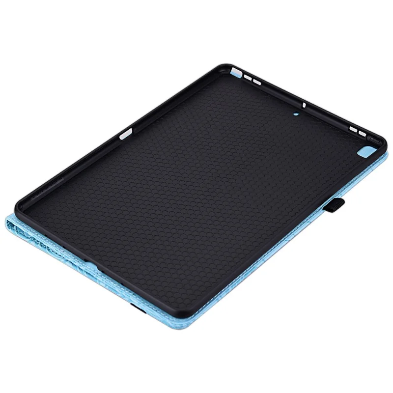 For iPad mini (2024) / (2021) Case Floral Pattern Folio PU Leather Tablet Cover with Card Slots - Baby Blue