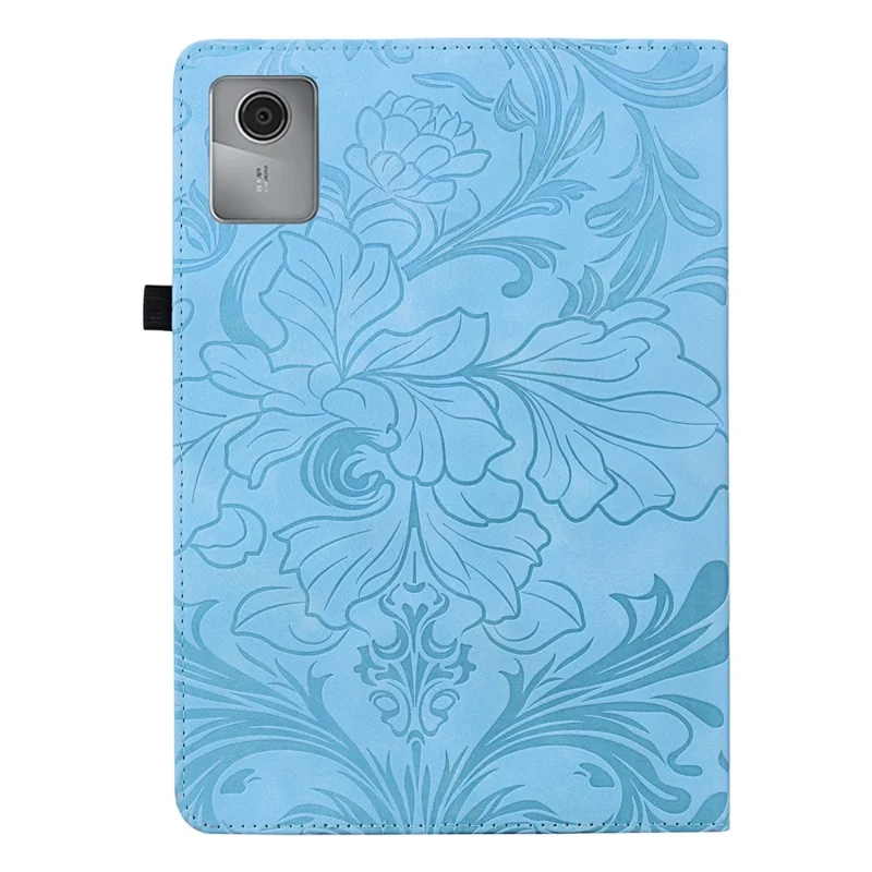 For Lenovo Tab M11 / Xiaoxin Pad 11 2024 Case Floral Pattern Folio PU Leather Tablet Cover with Card Slots - Baby Blue