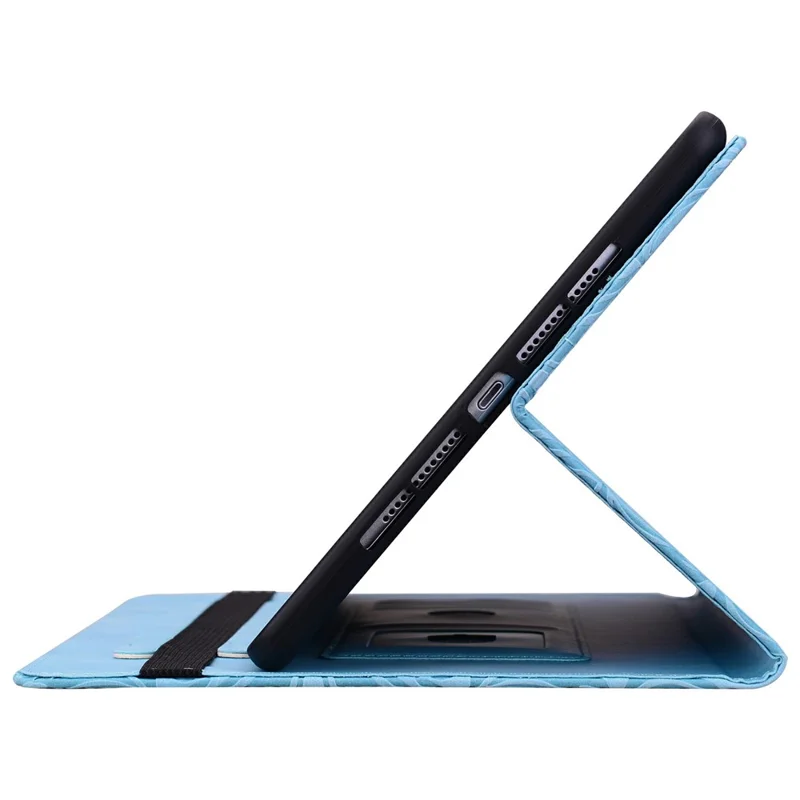 For Lenovo Tab M11 / Xiaoxin Pad 11 2024 Case Floral Pattern Folio PU Leather Tablet Cover with Card Slots - Baby Blue