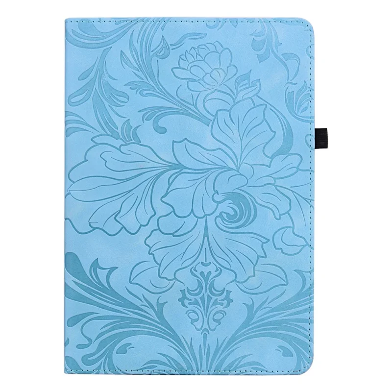Funda para Lenovo Tab M9 con Diseño Floral, Funda Tipo Libro de Cuero PU con Ranuras para Tarjetas - Azul Bebé