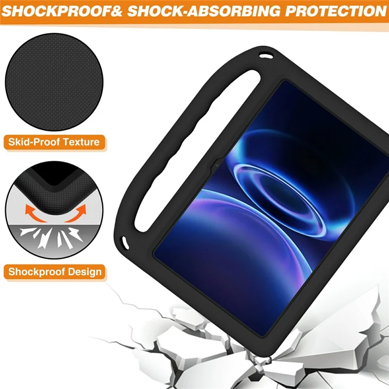 Handgriff-Tablet-Hülle aus EVA mit Ständer für Xiaomi Redmi Pad 2 SE / Pad 2 9,7 Zoll – Schwarz