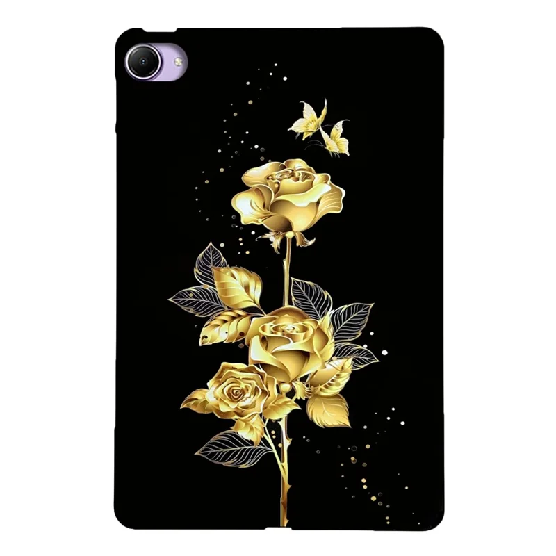 Funda TPU para Xiaomi Redmi K Pad 2, funda protectora delgada con diseño impreso de mariposa y rosa dorada
