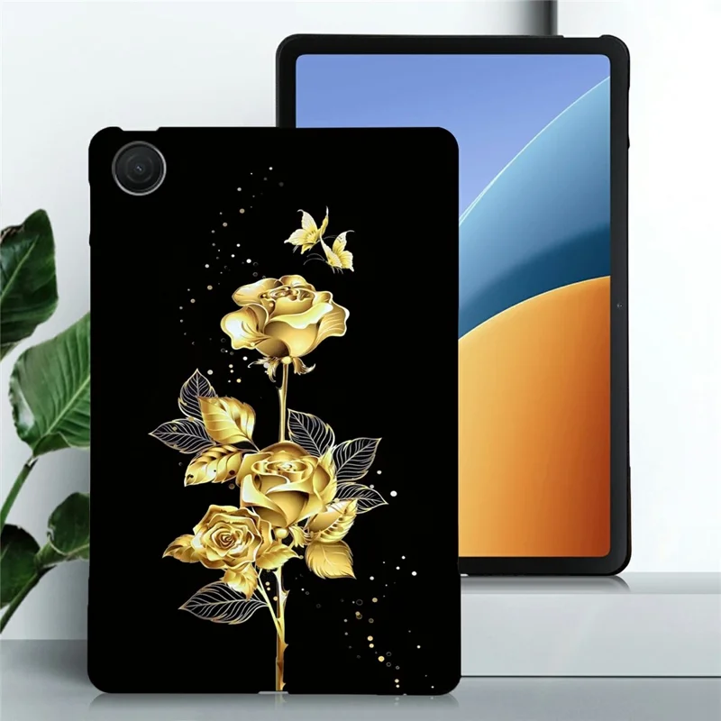 TPU-hoesje met patroon voor Xiaomi Redmi Pad 2 9,7 inch - Gouden vlinder roos