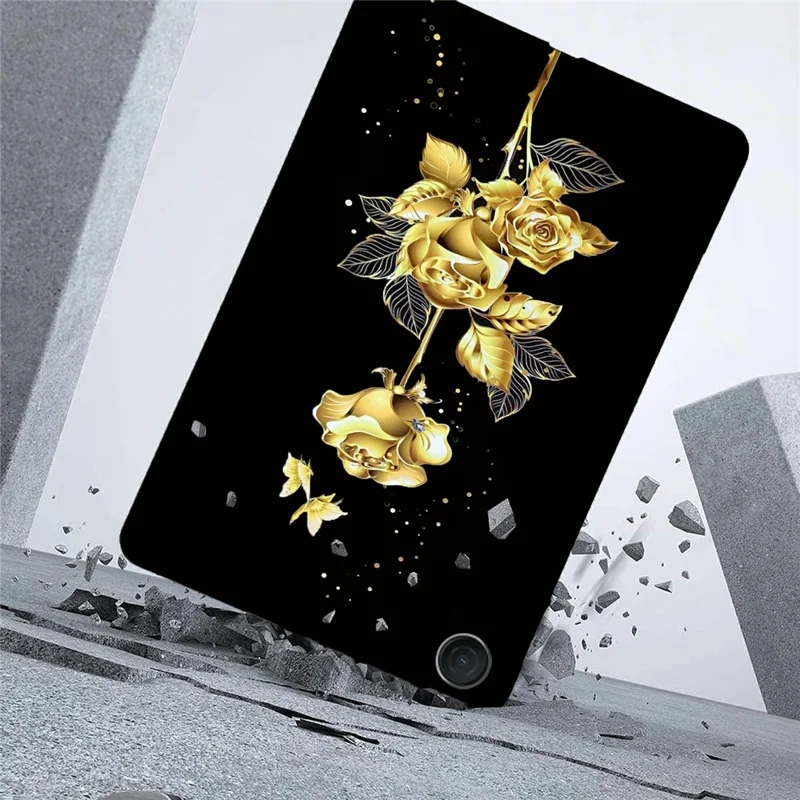 TPU-hoesje met patroon voor Xiaomi Redmi Pad 2 9,7 inch - Gouden vlinder roos