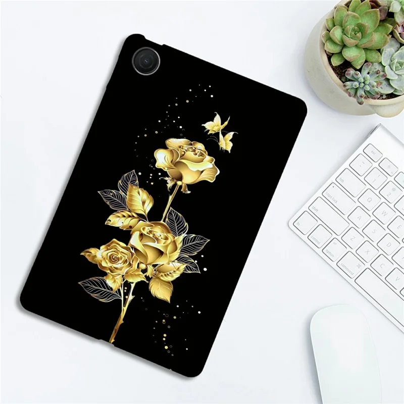 TPU-hoesje met patroon voor Xiaomi Redmi Pad 2 9,7 inch - Gouden vlinder roos