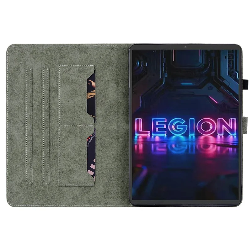 For Lenovo Legion Y700 (Gen 5) Case Tiger Imprint Anti-Scratch PU Leather Tablet Cover - Grey