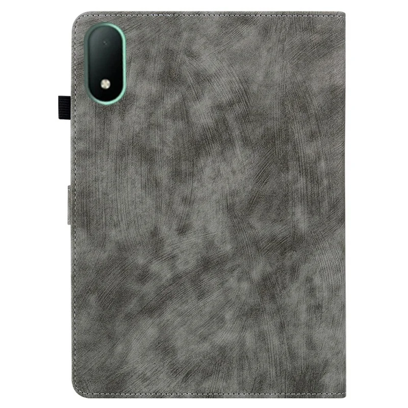 For Oppo Pad Mini Case Tiger Imprint Anti-Scratch PU Leather Tablet Cover - Grey