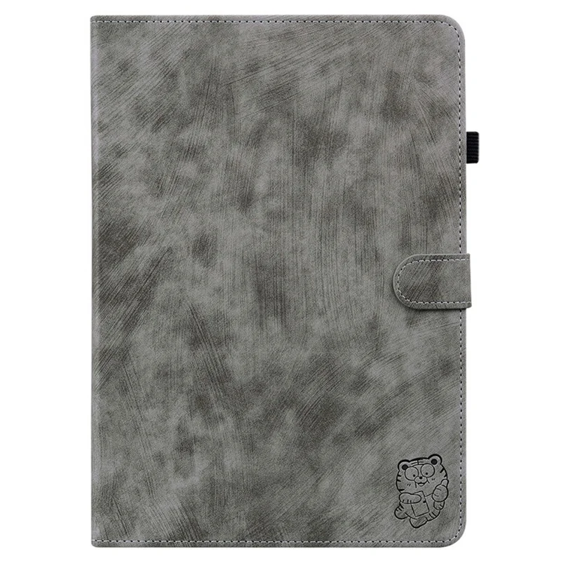 For Xiaomi Redmi K Pad 2 Case Tiger Imprint Anti-Scratch PU Leather Tablet Cover - Grey