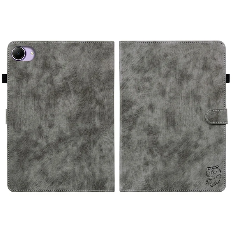 For Xiaomi Redmi K Pad 2 Case Tiger Imprint Anti-Scratch PU Leather Tablet Cover - Grey